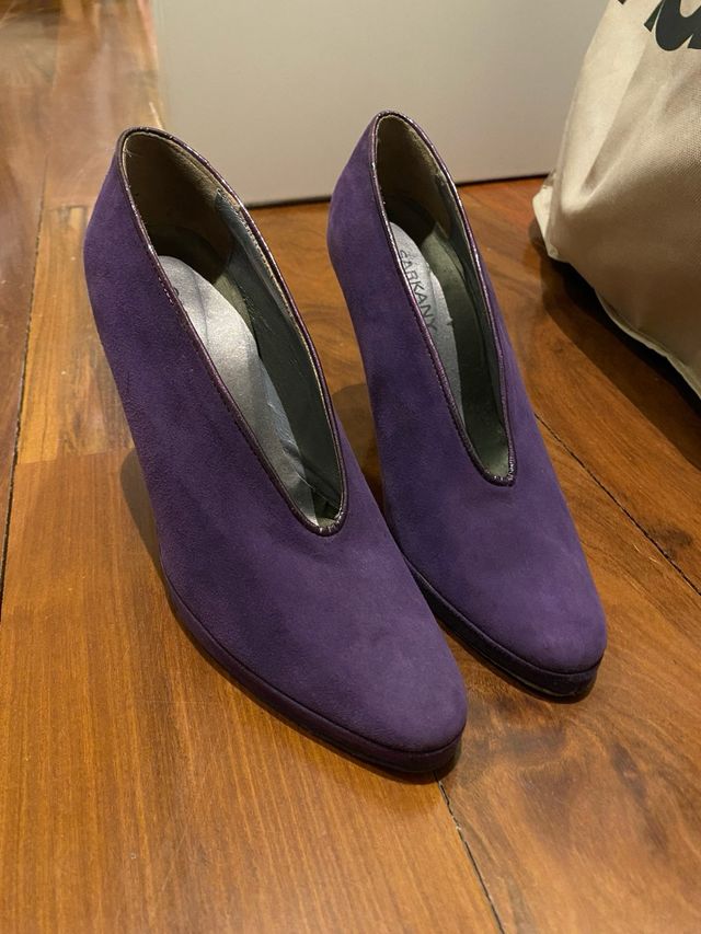 Zapatos tacón morados talla 37