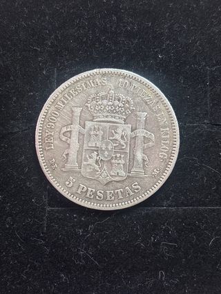 Moneda Plata Alfonso XII 1875 España