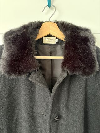 Abrigo lana señora talla 44 gris oscuro