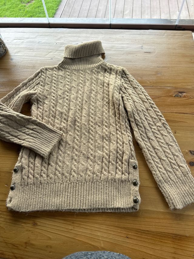 Jersey Zara punto trenzado cuello alto