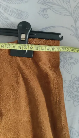 Falda de piel auténtica mujer marrón