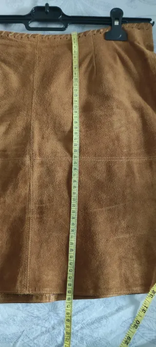 Falda de piel auténtica mujer marrón