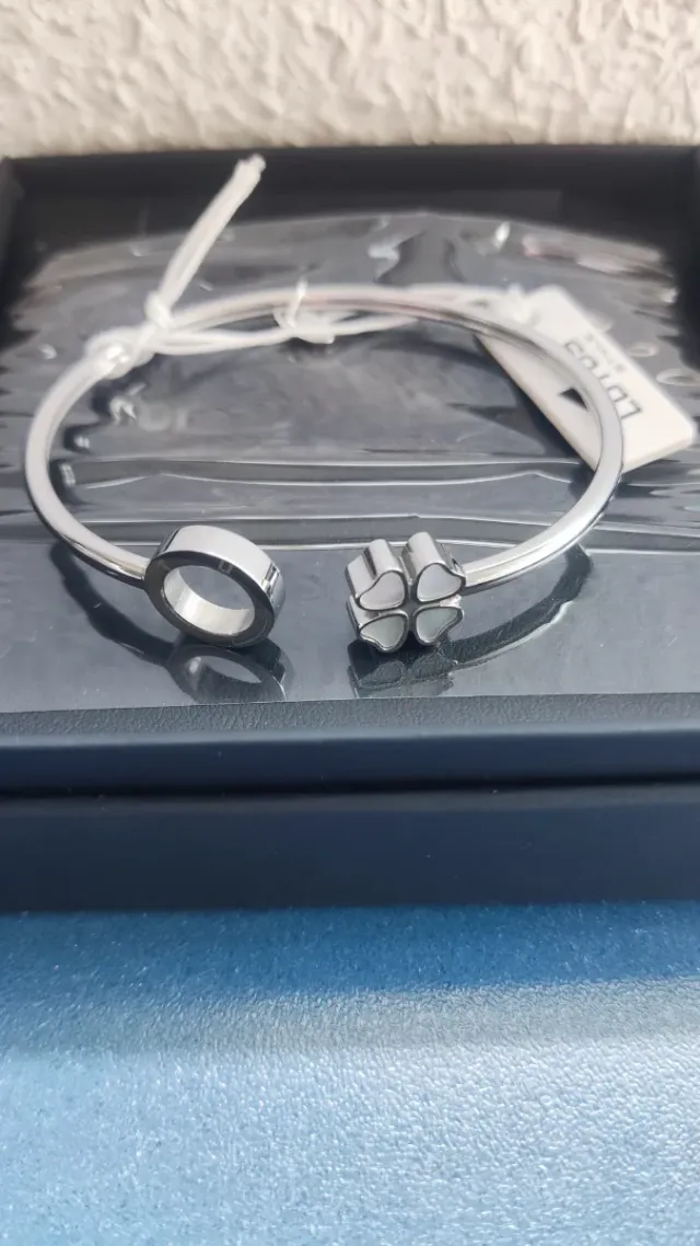 Pulsera Lotus Plata Trébol y Aro