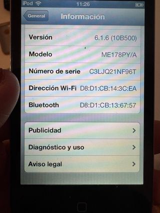 iPod Touch 4G Negro 4 generación 16GB