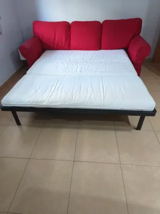 Sofá Cama Rojo Tela