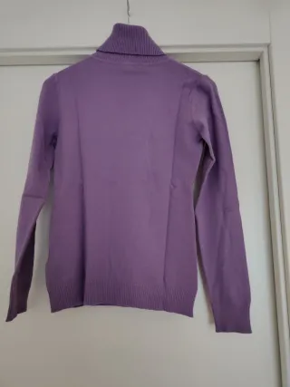 Maglione donna dolcevita lilla