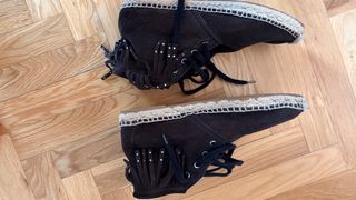 Botines Zara flecos piel marrón T40