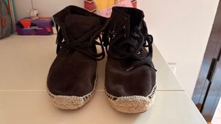 Botines Zara flecos piel marrón T40