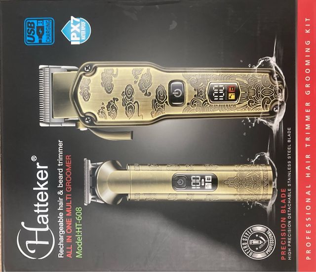 Tagliacapelli e barba ricaricabile Hatteker HT-608 Oro