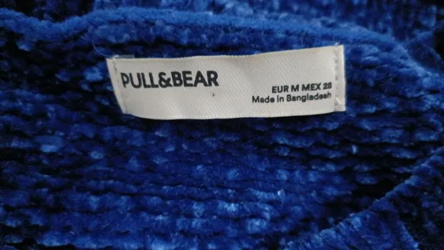 Jersey chenilla azul Pull&Bear Talla M-L