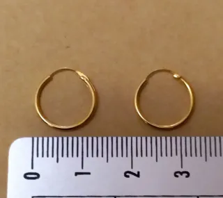 Pendientes aro niña oro 18k