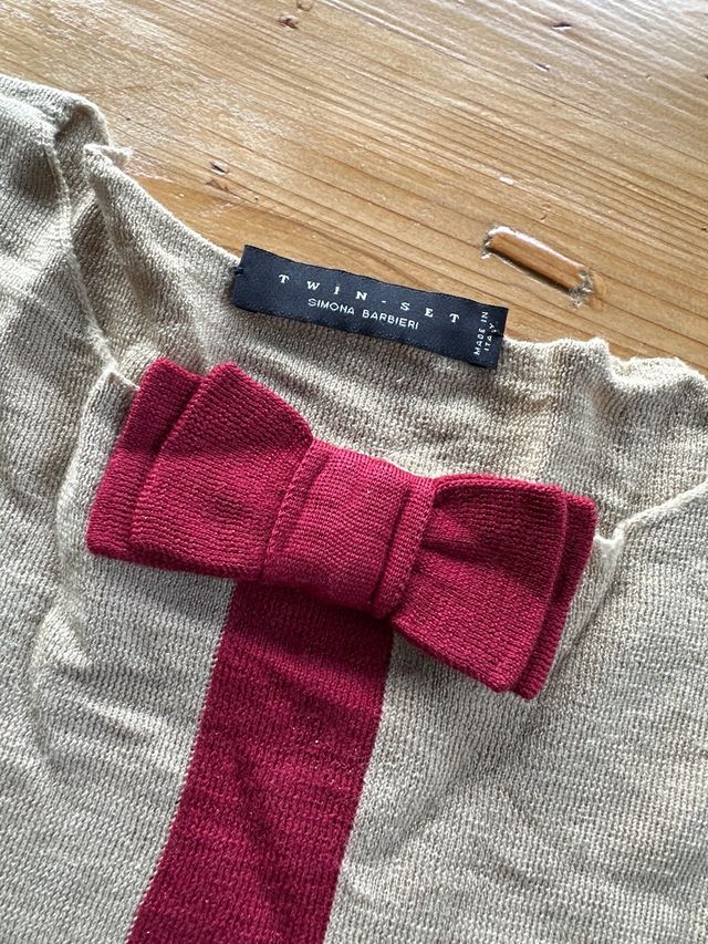 Vestido de punto con lazo,