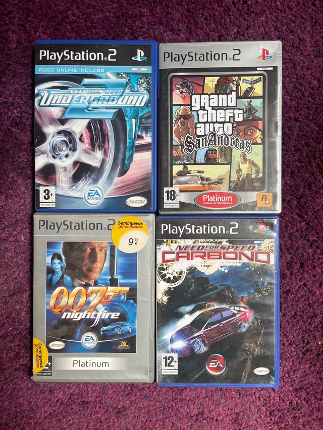 Lote 4 Juegos PS2: Need for Speed, GTA San Andreas