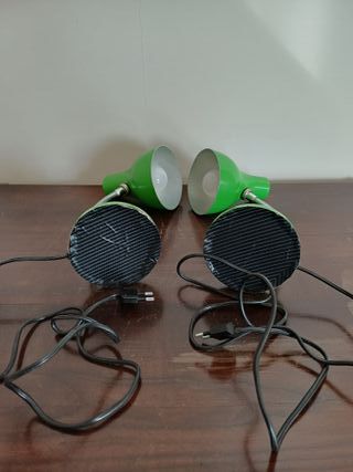 Coppia abat-jour verdi anni 70