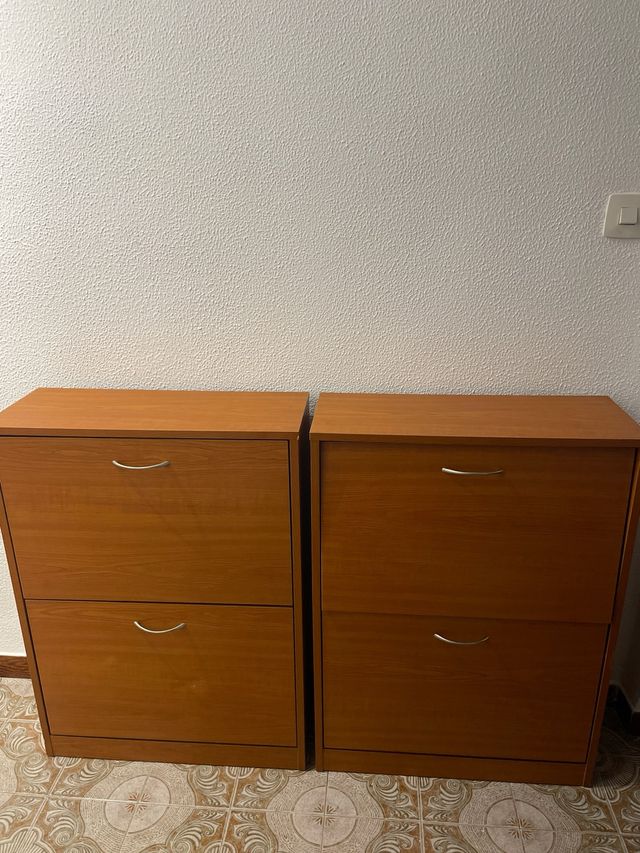 Zapatero madera 2 puertas tiradores
