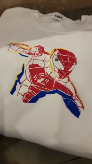 Felpa Spider-Man bianca ricamo