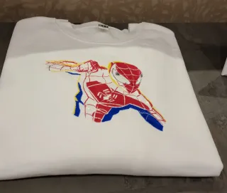 Felpa Spider-Man bianca ricamo