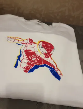 Felpa Spider-Man bianca ricamo