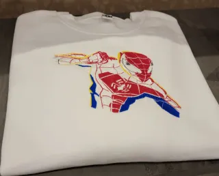 Felpa Spider-Man bianca ricamo