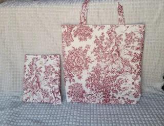 Tote bag y funda literaria toile de jouy
