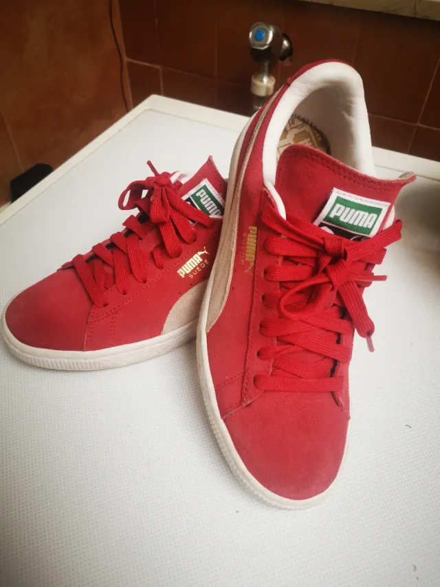 Zapatillas Puma Suede Rojas y Beige