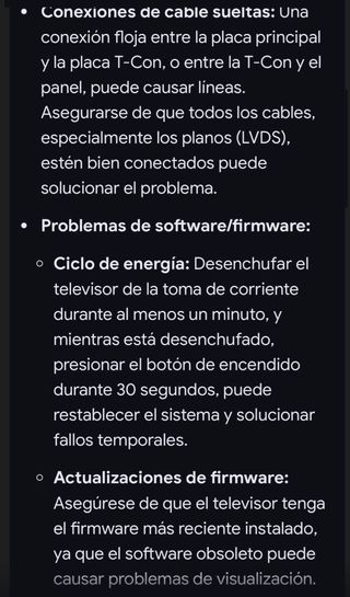 TV LG 47LB671V con rayas verticales