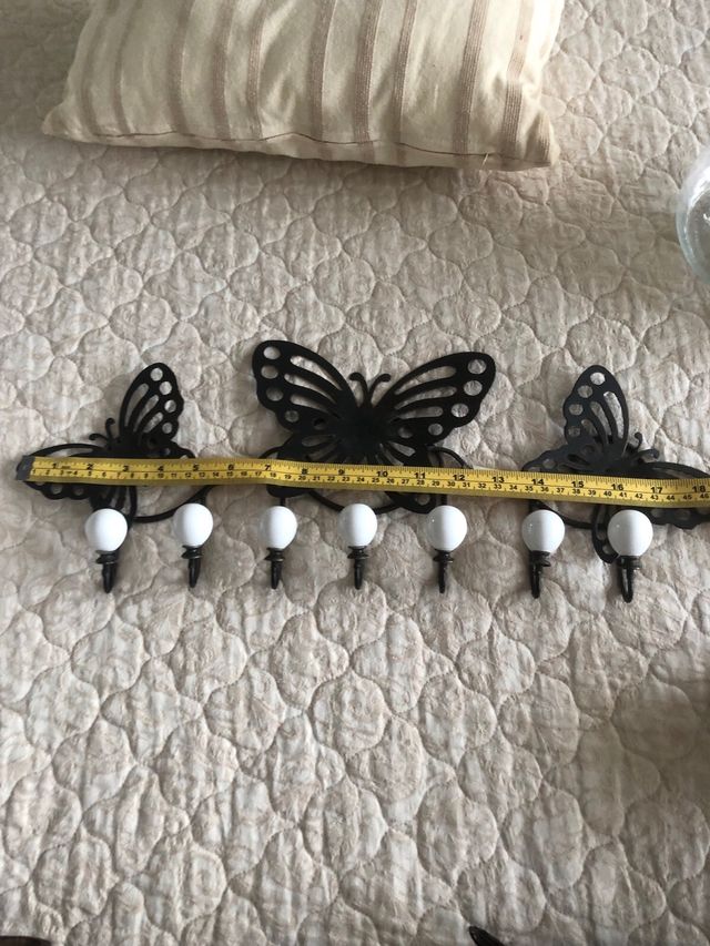 Perchero mariposas metal y cristal