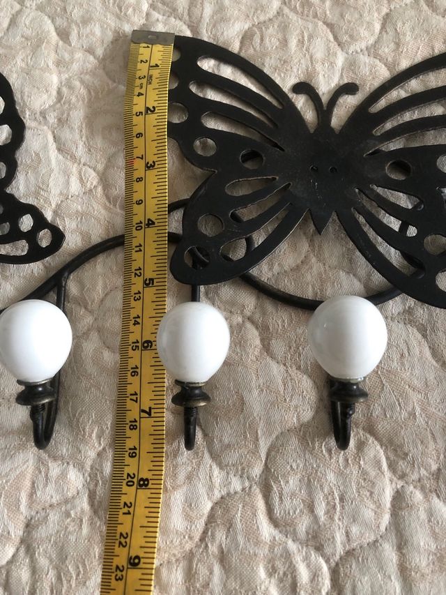 Perchero mariposas metal y cristal