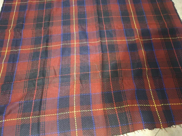 Scampolo lana tartan rosso blu