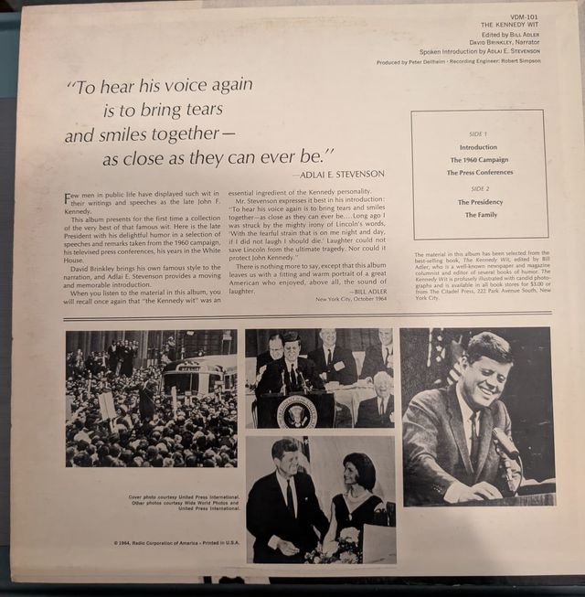 Vinilo The Kennedy Wit RCA Victor 1964