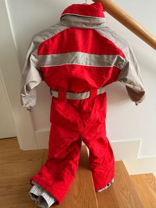 Mono de esquí rojo y gris Quechua