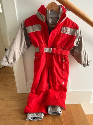 Mono de esquí rojo y gris Quechua