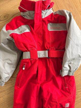 Mono de esquí rojo y gris Quechua