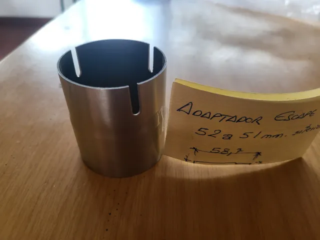 Adaptador Tubo Escape Moto 52-51mm