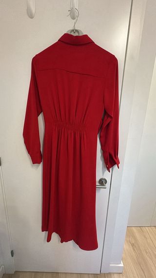 Vestido Mango Rojo Drapado