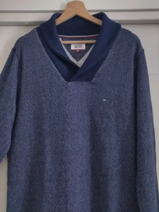 Maglione Tommy Hilfiger Blu e Bianco M grande