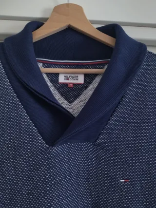 Maglione Tommy Hilfiger Blu e Bianco M grande