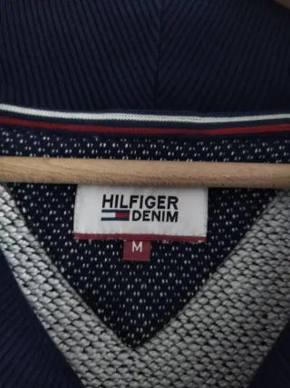Maglione Tommy Hilfiger Blu e Bianco M grande