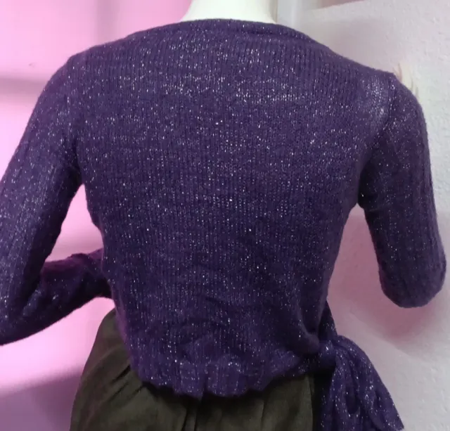 Cárdigan Vintage Dressing Morado Brillo Talla M