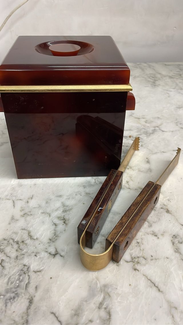 Hielera Vintage Carey y Pinzas Doradas