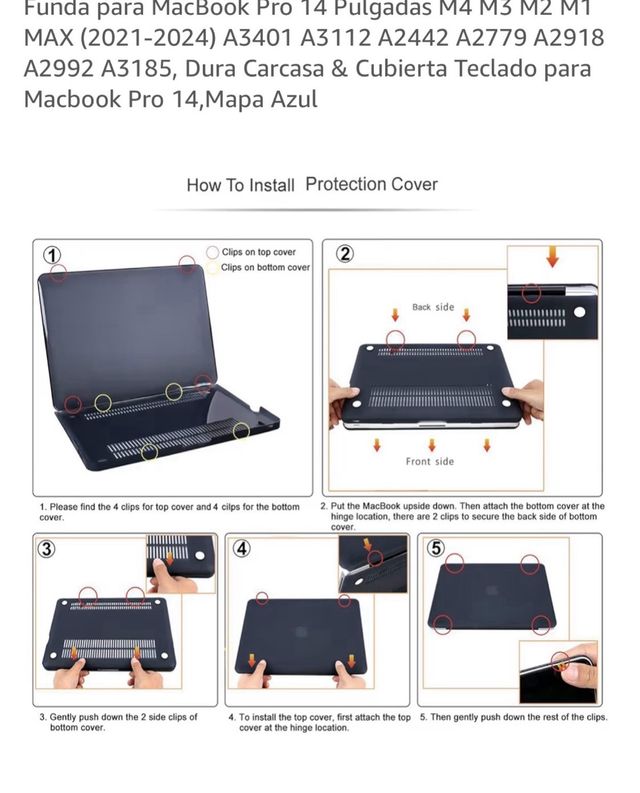 Funda Carcasa MacBook Pro 14 Mapa Azul