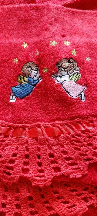 Set Asciugamani Rossi con Angioletti