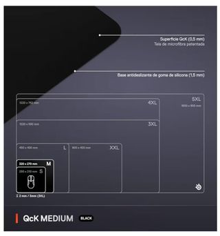 Alfombrilla Ratón Gaming Microfibra Negra