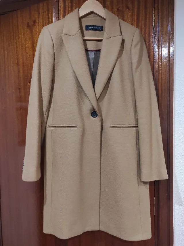 Abrigo de vestir Zara paño beige Talla M