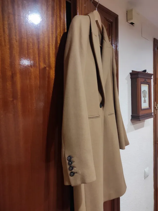 Abrigo de vestir Zara paño beige Talla M