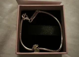 Pulsera Plata Charm Perrito 16cm Caja