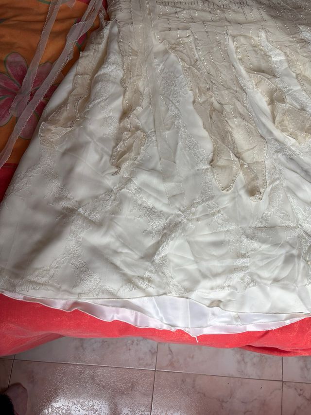 Vestido de Novia Yolan Cris Beige/Blanco