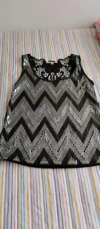 Blusa AZARA Talla L Negra Multicolor