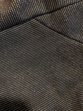 Vestido fiesta gris y dorado