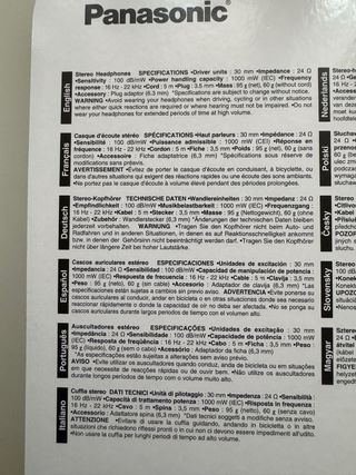 Auriculares para Tv Panasonic 5m Cable